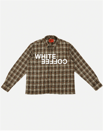 White Coffee logo flannel shirt brown  -  Kan prøves og købes i butikken!